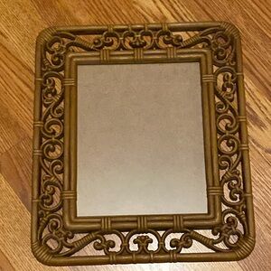 Vintage Homco Brown Faux Wicker Wall Photo Frame